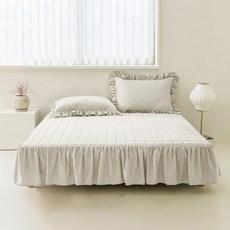 The Zari Bonita短荷葉邊床墊固定帶型, MILKY BEIGE