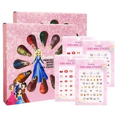 2個迷你公主美甲兒童彩妝12款+指甲貼隨機送2p, 混色, 2組