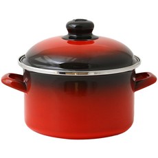 ELO 인덕션 쿡포트 깊은형 법랑 양수냄비, 14cm, 빨강, 1개