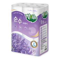 3層高級捲筒衛生紙 薰衣草香, 30捲, 1袋