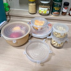 마켓플랜 실리콘 만능 뚜껑 6p 세트, 1세트