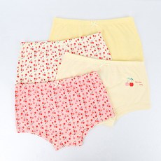Peach Apple 女童櫻桃印花3角內褲 4入