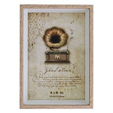 STYLE G 時代家居 文青風鑲木相框 4X6吋 桌立壁掛兩用, 17 x 12cm, 刷舊淺木, 1個