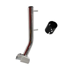 KI WISH 居家生活 半套筒樹枝掛桿 附黑色夾片 2片 配1英吋鐵管, 銀色, 1組