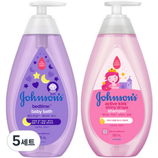 Johnson's 嬌生 甜夢沐浴乳 500ml+活力亮澤洗髮露 500ml, 5套
