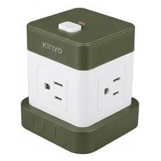 Kinyo 1開4插立方延長線 3孔 83 x 83 x 102mm 380g, 1.2m, 白色 + 黑色, 1條