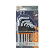 FUJIYA 富士箭 超短球型六角板手組 9入, 1組