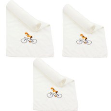 薩維娜柔軟觸感卡通圖案運動毛巾, 3個, 白色