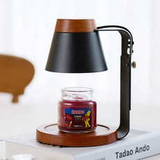 AIND ARBOL 木質融蠟燈定時款 + HARIBO 蠟燭 酸甜小罐套組 85g, 黑色木質, 櫻桃可樂