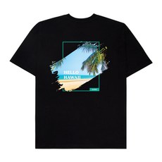 JB Fashion 夏威夷寬鬆版短袖T恤, 黑色