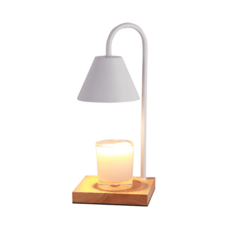 生活好事多 實木融蠟燈 調光款, 附GU10鹵素燈2個, 白色燈罩