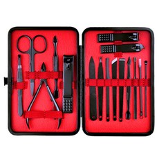 Daybyday 휴대용 발톱 손톱깎이 16종 세트, 1세트, 블랙