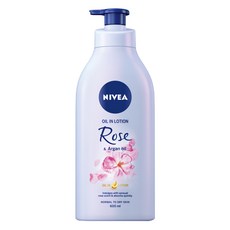 니베아 바디 오일 로션 로즈앤 아르간 오일 유러피안 로즈향, 600ml, 1개