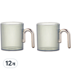 THE ZAKKA 基本款圓柄透明牙刷杯均碼, 12個, 綠色