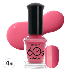 withshyan 60秒指甲油, M160紅鶴, 9ml, 4個