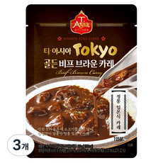 티아시아키친 골든 비프 브라운 카레, 180g, 3개