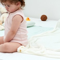 BEBESMITH 嬰幼兒莫代爾網眼毯, 象牙白