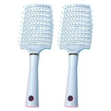 理享家 大彎排骨梳 加長梳齒 天空藍 按摩頭皮 快速吹乾 減少髮結, 2個