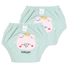 베이비앙 배변훈련팬티 4중방수, 꿀꿀이, 2개
