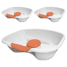 디어모모 노인 환자용 임산부 머리감기 샴푸 대야 세발기, 화이트오렌지, 3개