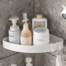 PICKYPICKS 免鑽孔多用途浴室轉角層架, 白色, 1個