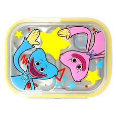 LE BARN Poppy Playtime5格卡扣不鏽鋼餐盤組, 不銹鋼盤+蓋子, 混色