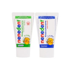 Nenedent兒童牙膏無氟+氟蘋果味套組, 1組