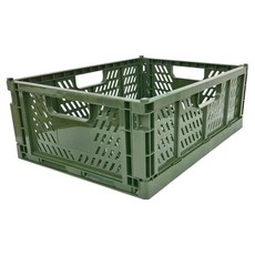 YAMADA可提式摺疊收納籃(大) - 340x256x126mm, 大(340 x 256 x 126mm), 綠色, 1個