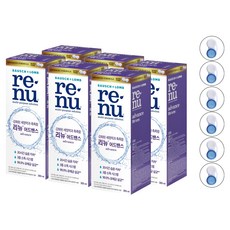 리뉴 어드밴스 렌즈 세정액 + 렌즈 케이스 1p, 355ml, 6세트