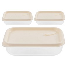 실리만 국내생산 하모니 냉동용기 직사각 390ml (1P) 크림베이지 1개, 3개, 단품