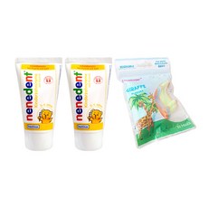 Dentinox Nenedent兒童牙膏 草莓香 2入+動物牙線 30入, 1組
