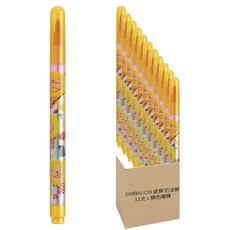 SIMBALION 雄獅 奶油獅 胖胖彩虹筆 顏色隨機 NS-011, 7色, 11支