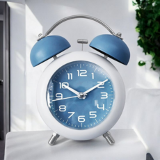 BAIA 雙色雙鈴桌上型鬧鐘, 藍色