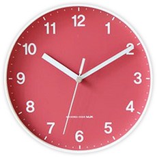 MJK 무소음 미니라운드 벽시계 200 x 200 x 40 mm, 핑크