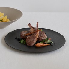 네오플램 국산 밀란 도자기 접시, 새틴 블랙, 1개