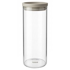 Kinyo 安心疊耐熱玻璃儲物罐 KSC-1150GY 灰色, 1.5L, 1個