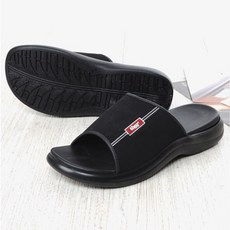 togo 中性簡約軟款拖鞋, 黑色的, 230