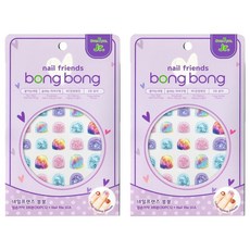 Bong Bong Friends Nail Friends Bong Bong 7歲以上青少年用黏貼式美甲, 亮片銀河, 2個