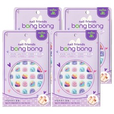 Bong Bong Friends Nail Friends Bong Bong 7歲以上青少年用黏貼式美甲, 亮片銀河, 4個