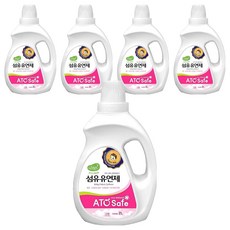 아토세이프 로하스인증 유아 섬유유연제 파우더리향 용기형, 5개, 2L