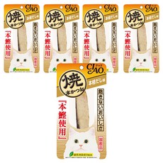 INABA CIAO 啾嚕 燒本柴魚魚柳條 綠茶消臭成分配合 土佐清水港直接輸送 新鮮 肉質柔軟 方便吞食, 高湯風味, 30g, 5包