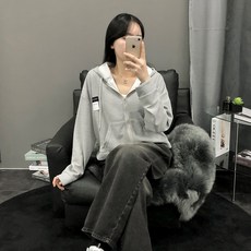 PEONIST 女款鬆餅格紋連帽拉鍊外套