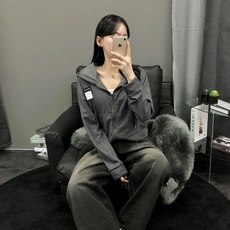 피어니스트 여성용 와플면 후드 집업