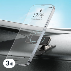 예스아이두 유니미오 마그네틱 차량용 휴대폰 360도 회전 거치대, 블랙, 3개