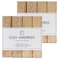 KUSU HANDMADE 除味防霉樟楠木條 Eco Block 1.6x6.7x2.7cm 日本製造, 12g, 4個, 2組