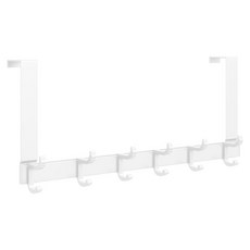 妃妃嚴選 太空鋁門後掛鈎 加長6鈎, 經典白, 1個