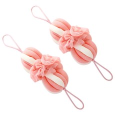 搓背長條浴花洗澡球2件組 柔軟親膚/告別清潔死角/豐富泡沫, 10g, 1組