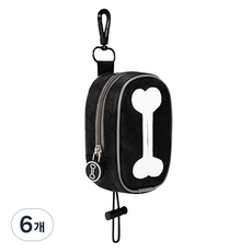 요런개 강아지 클린댕 배변 파우치, 블랙, 6개, 1개입