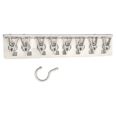 懶角落 ABS一字型內衣 襪子晾曬架 8夾, 1個, 白色