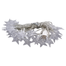 ZZ4518 LED防水造型燈串, 星星燈串, 裸串-600公分 USB款, 暖白色, 1個